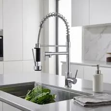 Torneira Cozinha Monocomando Flexível Retrátil Quente e Frio Spray 2 Modos