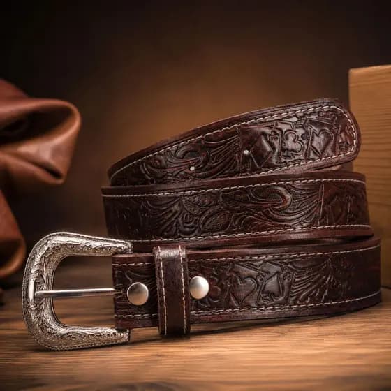 Cinto Country Cowboy Fivela Tradicional Reforçado Masculino e Feminino Rebaixo Artesanal Couro Legítimo Envio Imediato