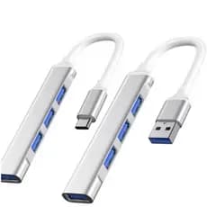 Adaptador Hub USB e USB-C 3.0 de 4 Portas USB Alta Velocidade