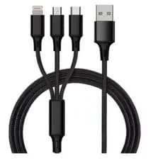 Cabo Carregador USB Para Celular 3 Em 1 Universal