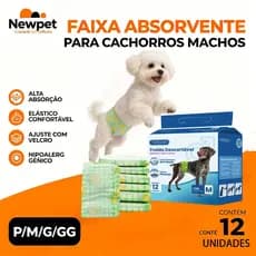 Newpet Fralda Higiênica Descartável Pet para Cachorro Macho Dog's Care P M G GG - Vários Tamanhos