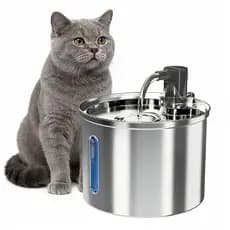 Newpet Fonte de Água para Pets Aço Inox 3L | Bebedouro Automático Silencioso com Janela de Visor NewPet