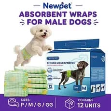 Newpet Fralda Higiênica Descartável p/ cães Macho 12Un （P/M/G/GG)