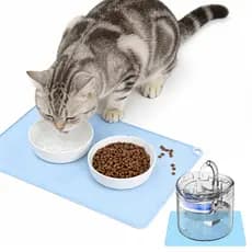 Tapete Pet Comedouro Cão Gato P Comida Água Newpet 40x50cm Azul