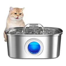 Newpet Fonte De Água De Aço Inoxidável Para Gatos E Cãe 3.2l Cor Prateado 127/220v
