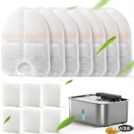 Filtros de substituição para dispensador de fonte de água de aço 12L newpet com sistema de filtragem de 6 camadas