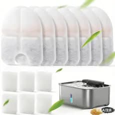 Filtros de substituição para dispensador de fonte de água de aço 12L newpet com sistema de filtragem de 6 camadas