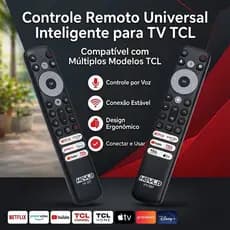 Controle Universal p/ TV TCL Comando de voz Netflix YouTube TCL Home Fácil usar-HY-327-361