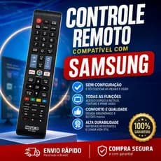 Controle Remoto Universal Samsung Smart TV HY-369 LED LCD Netflix Prime Smart Hub com Pilhas Inclusas