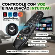 Controle Remoto para LG Smart TV com Mouse e Atalhos Netflix Prime Video HY-355