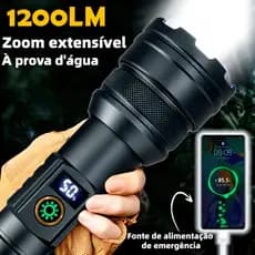 Lanterna Super Potente Tática 1200LM Potente Sitio Fazenda Acampamento Camping Segurança 20w PM-T77
