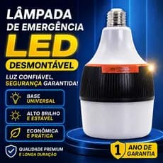 [Copa do Mundo]Lâmpada LED 50W Recarregável Sem Fio Emergência 6H Super Bulbo 8500K Bivolt Branco Frio Luz Noturna Quart