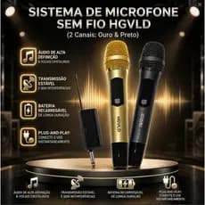 Microfone sem Fio Bluetooth Som HD Plug Play Bateria Longa Karaokê Festas Igrejas Eventos HY-B108