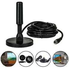 Antena Digital Amplificada Interna e Externa 3-5 Metros Base Imã Prova d'água 4DBI 4K HDTV/UHF/VHF