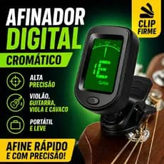 Afinador Digital Cromático Clip para Violão Guitarra Viola e Cavaco Alta Precisão Portátil
