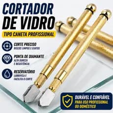 Cortador de Vidro Espelho Diamante Profissional Tipo Caneta com Reservatório Riscador Preciso Resistente