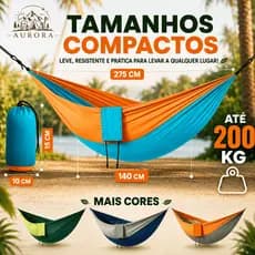 Rede de Descanso para Camping Dupla, Suporta até 200KG Resistente e Confortável para Uso Externo