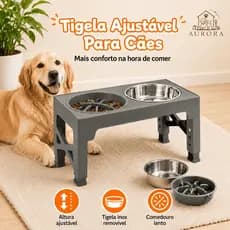 Comedouro para animais de estimação com altura ajustável