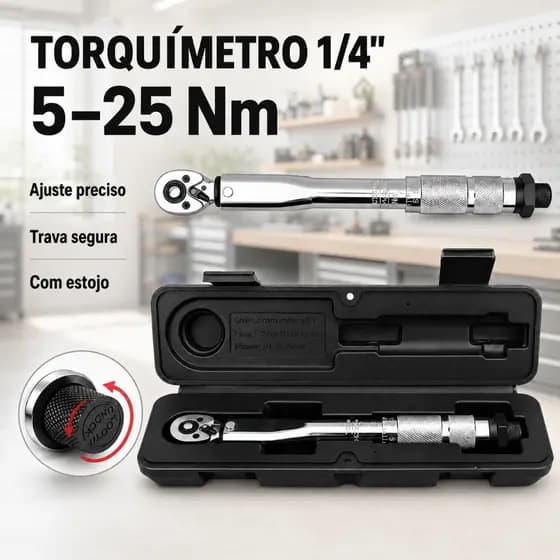 TORQUIMETRO DE ESTALO MINI P/ SOQUETE 1/4 5-25Nm 0.5kg A 2.5kg