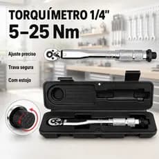 TORQUIMETRO DE ESTALO MINI P/ SOQUETE 1/4 5-25Nm 0.5kg A 2.5kg