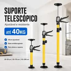 Haste de Suporte Telescópica Ajustável 30-295cm Suporta Alto Peso para Drywall e Armários
