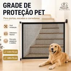 Rede De Proteção Com Gancho Gatos Cachorros Cerca Pet Removível 72*110/180CM Inclui Ganchos
