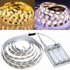 Fita De Led Fio Led De Pilha Autocolante 2m 120 LEDs Cordão Mangueira Decoração Casa TV Móvel