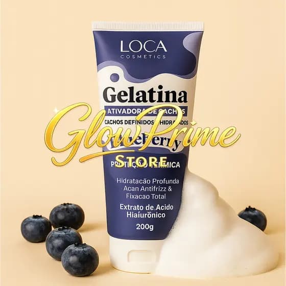 Gelatina Ativadora de Cachos Blueberry 200g – Proteção Térmica e Hidratação | Loca Cosmetics55EV