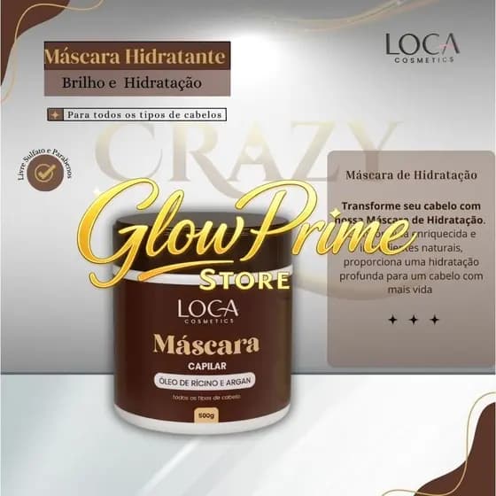 Máscara Capilar - Hidratante - Loca Cosmetics - 500gPJZ6
