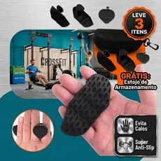Protetor Palmar Grip Academia Silicone Luva Treino Musculacao Antiderrapante Protege Contra Calos Par + Estojo Case