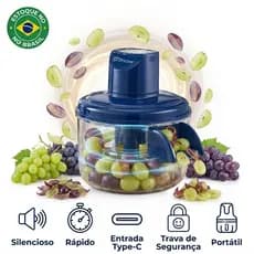 Descascador Eletrico De Alho Automatico Recarregavel USB Processador De Temperos Frutas Sem Fio Bivolt Discove