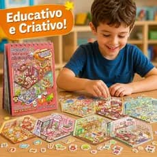Caderno com Adesivos 3D Livro Cenários Kawaii DIY Scrapbooking Paisagismo Fofo