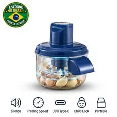 Descascador Eletrico Automatico Portatil 127/220V Bivolt Cozinha Descascador de Alho Uvas Frutas Tomate Legumes