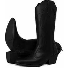 Bota Texana Feminina Cano Longo Couro Legítimo Conforto Premium