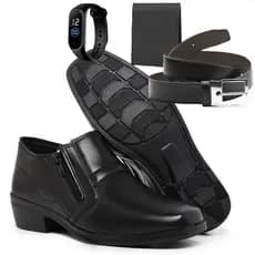 Kit Masculino Completo 4 em 1 – Sapato Social + Cinto + Carteira + Smartband