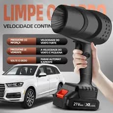 Soprador Sem Fio 48V Profissional – Kit com 2 Baterias, Maleta, Potente e Portátil para Limpeza de Folhas, Jardim, Garag