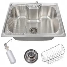 Cuba para Cozinha Gourmet pia aço inox com Acessórios 60*42cm pia de Cozinha Tanque de Lavar Roupa Pia de Cozinha Cuba Ú