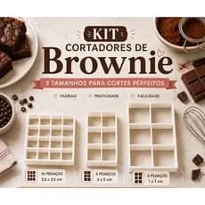 Cortador de Brownie Três Tamanhos diferentes e Cortes Quadrados