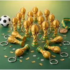 Kit Chaveiros Taça Troféu Copa do Mundo 2026 para Lembrancinha de Festa e Revenda
