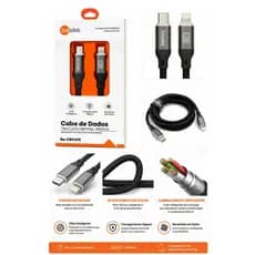 Cabo USB-C para Lightning Basike 1m | Compatível com iPhone, Carregamento Rápido, Nylon Reforçado