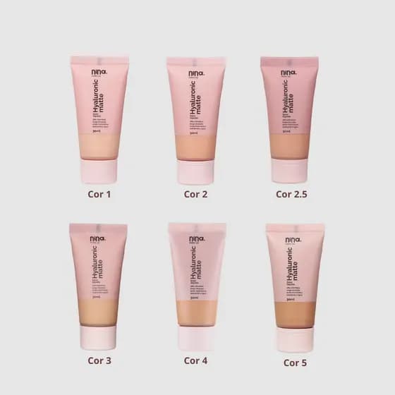 Base Líquida Hyaluronic Matte 30ml - Nina Makeup