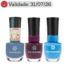 Kit Esmalte Cremoso Ana Hickmann - Cores Louvre, Sou Fashion & Hortênsia 9ml