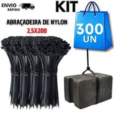 Jogo Abraçadeira de Nylon Fita Hellermann "2,5 mm x 200mm Cintas Lacre Plásticas Preto Multiuso