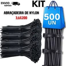 Combo Abraçadeira de Nylon Fita Hellermann "3,6 mm x 200mm Cintas Lacre prendedor de cabos fios Plástico Preto Multiuso