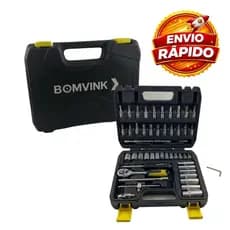 Kit Chaves 53 Peças Bomvink  Catraca Soquete Bom-3913