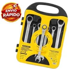 Jogo Chave Catraca Combinada 8 A 19mm 7 Peças Cr-v Bomvink BOM-3213