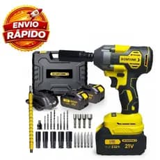 Chave de Impacto Bomvink 21v Parafusadeira Furadeira Bateria Sem Fio BOM-9964