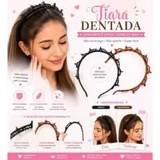 Tiara Dentada para Cabelo Feminina Arco Antideslizante com Dentes Volume e Sustentação - 4