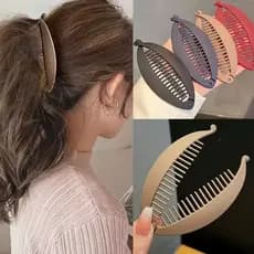Kit 2 Presilha Cabelo Banana 14cm/Feminino/Clip Rabo de Cavalo/Acessório Meninas/Prendedor de Peixe  - 2