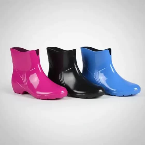 Bota Galocha Feminina PVC Impermeável Jardim Limpeza Jardinagem Confortável Pés Secos